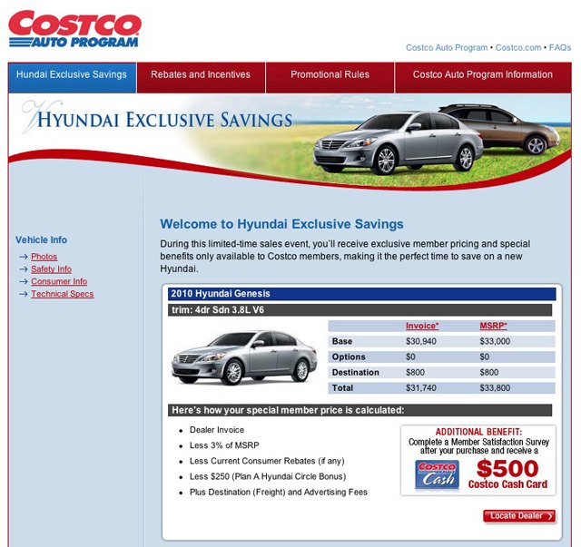 Hyundai Genesis Sedan: Now Available At Costco