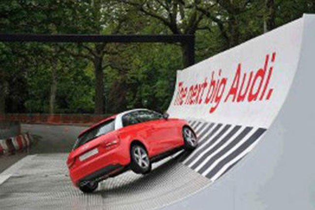 Audi Stunt Drivers Roll A1 During Demonstration