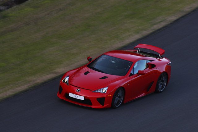 lexus lfa supercar spotted in red