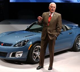 General Motors Vice Chairman Bob Lutz introduces the Saturn Sky Red Line performance roadster, one of three new Saturn production vehicles unveiled at the New York Auto Show Wednesday, April 12, 2006. (General Motors/Steve Fecht) (United States)