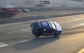 Volkswagen Scirocco R Cup Car Crashes in Spectacular Two-Wheel Style