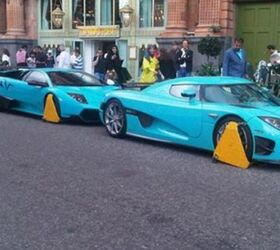 Turquoise Supercars Belong To Qatari Royal Family, Cars Booted Outside Their $2.5 Billion Store (Video Inside)