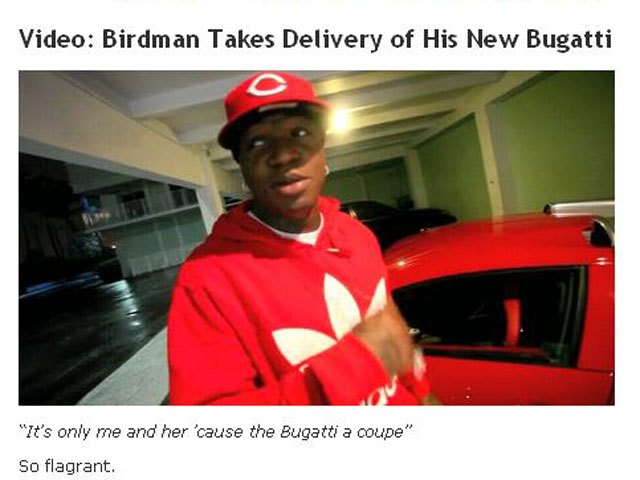 rap mogul birdman takes delivery of all red bugatti veyron video inside nsfw