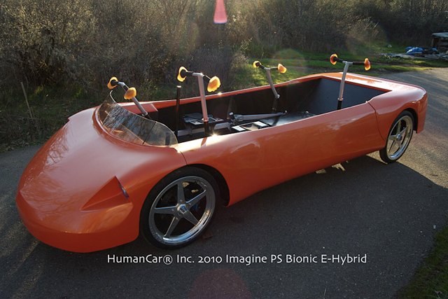 humancar reminds us of the flintstones hardly the way of the future