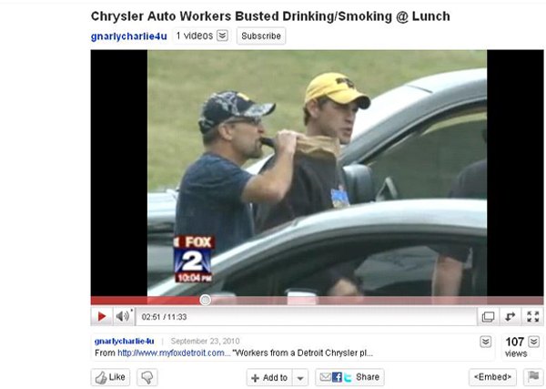 chrysler plant workers caught drinking getting stoned video inside