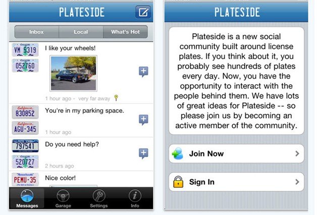 plateside iphone app is social networking for your car