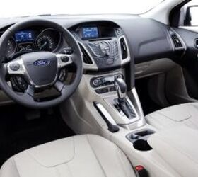 2012 Ford Focus: Titanium models offer a luxurious high-contrast interior. (11/17/2010)