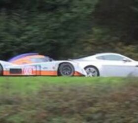 Aston Martin V12 Vantage Vs DBR1-2 LMP1 Race Car on the Street [Video]