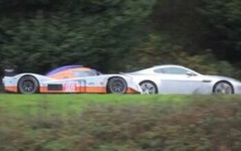 Aston Martin V12 Vantage Vs DBR1-2 LMP1 Race Car on the Street [Video]