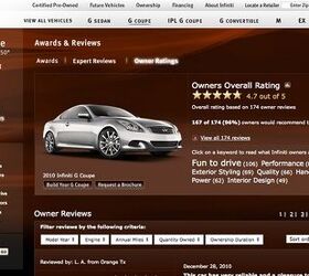 Infiniti Now Lets Consumers View Ratings And Reviews by Owners at InfinitiUSA.com