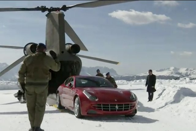 Video: Ferrari FF Goes Skiing Via Helicopter