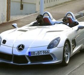 Kanye West Drives Mercedes-Benz SLR Stirling Moss At Cannes Film Festival