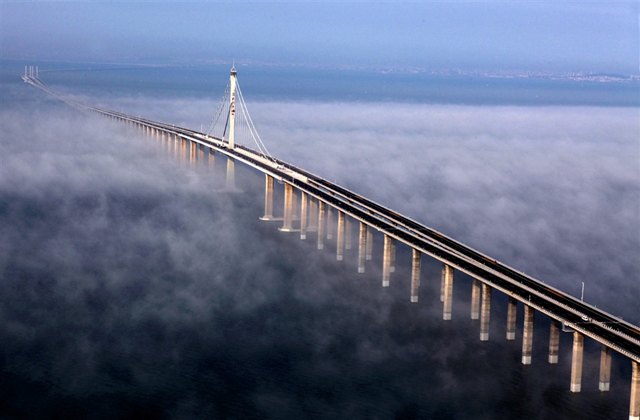 china opens world s longest cross sea bridge stretching 26 miles