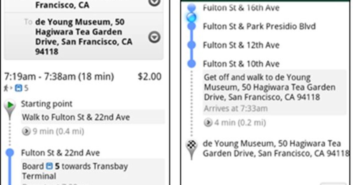 Transit Check Google Update to Google Maps 5.7 for Android Navigates Public Transit ...