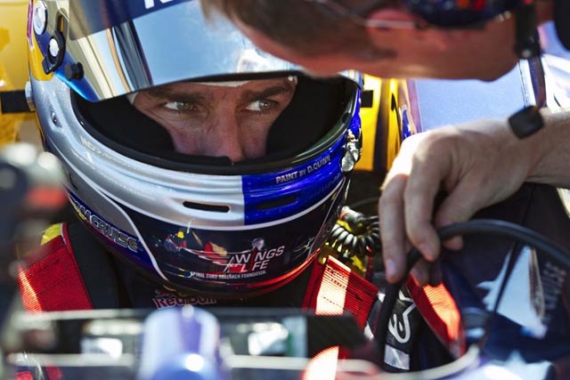 Tom Cruise prepares to drive the Red Bull F1 Race Car at Willow Springs Raceway, Rosamond, CA, USA, on 15 August 2011.