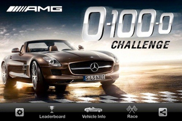 Race the SLS AMG Roadster in Mercedes 0-100-0 Challenge App