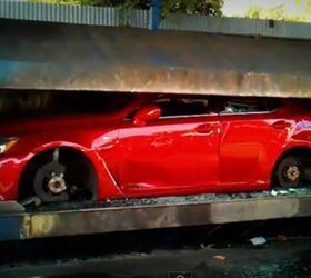 Watch a Lexus IS-F Being Crushed for Illegal Street Racing [Video]