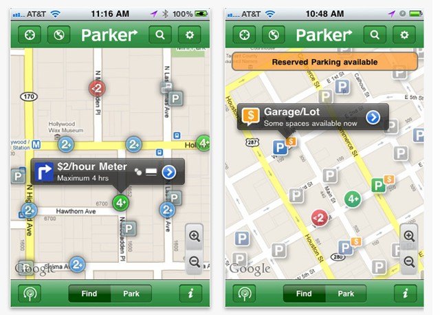 pull into the perfect spot with the parker iphone app