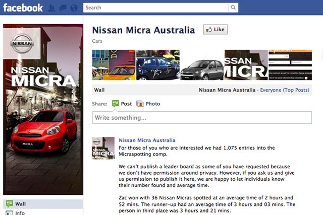 nissan australia under fire after awarding micra to facebook manager s bff