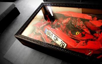 Wrecked Ferrari "Reclaimed" For Coffee Table