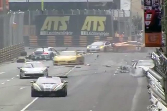 exotic racers play bumper car smash up in china gt cup race video