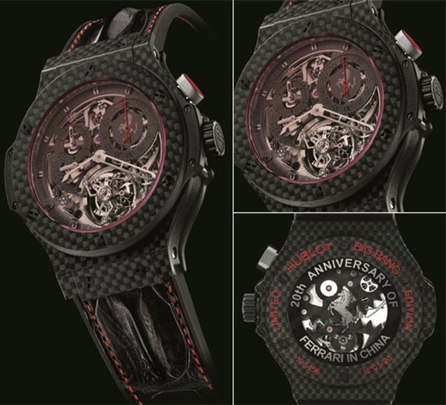 ferrari and hublot team up for 20th anniversary timepiece