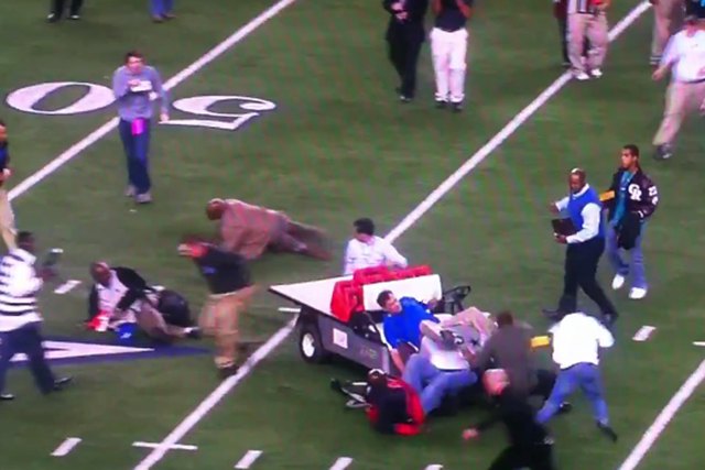 run away golf cart mows down eight at high school football game video