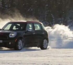 MINI Countryman Slides Across Frozen Lake, Red Bull Crashed Ice Skaters in Tow – Video