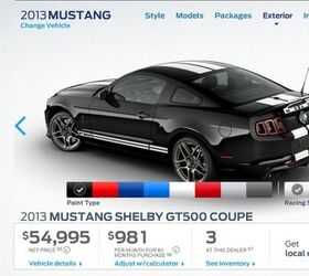 2013 Ford Shelby GT500 Configurator Live on Ford Site