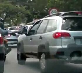 suv vs motorcycle road rage gets out of hand video