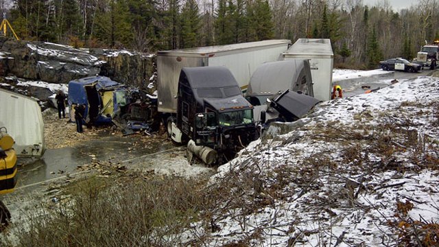 Millions in Money and Candy Spilled on Canadian Highway