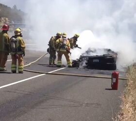 lamborghini aventador burns to a carbon fiber crisp on california highway video