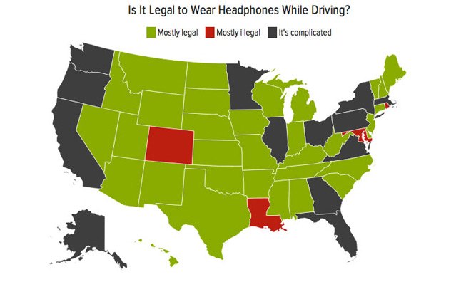 Wearing Headphones While Driving Legal in Most States