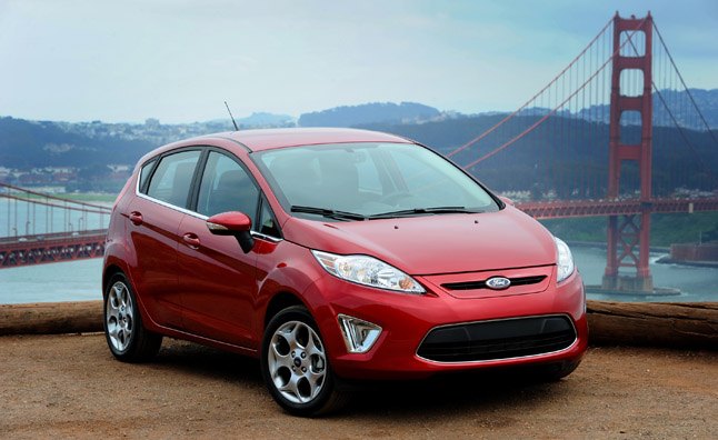 SAN FRANCISCO, April 20, 2010–The 2011 Ford Fiesta offers 15 class-exclusive technologies, including a 4-inch multifunctional display, SYNCA(R) with Traffic, Directions, and Information services, 7-standard airbags and projected 40 miles per gallon. It will be available this summer as a 4-door sedan and 5-door hatchback. Photo by: Sam VarnHagen/Ford Motor Co. (04/21/2010)