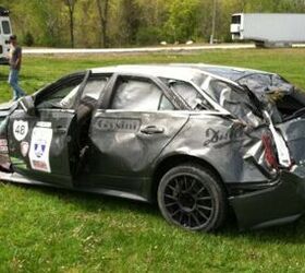 cadillac cts v wagon wrecked at one lap of america