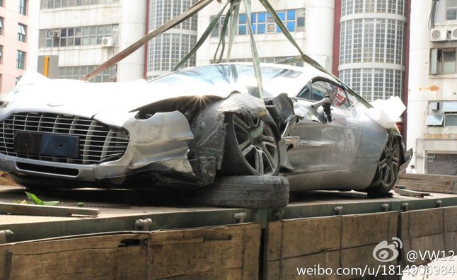 aston martin one 77 wrecked in china may be irreparable