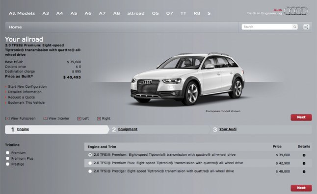 2013 Audi Allroad Online Configurator Launched