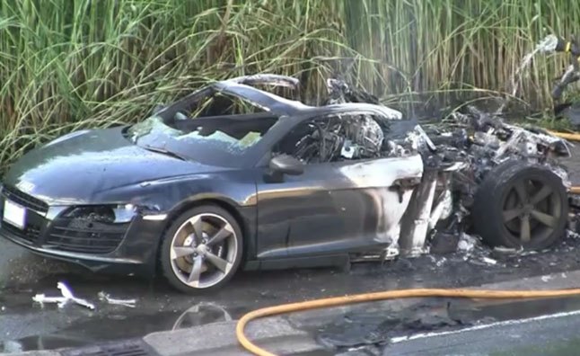 Watch an Audi R8 Burn to a Smouldering Crisp During Rush Hour – Video ...