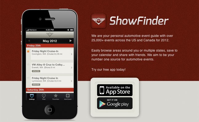 Find Local Automotive Events With ShowFinder App