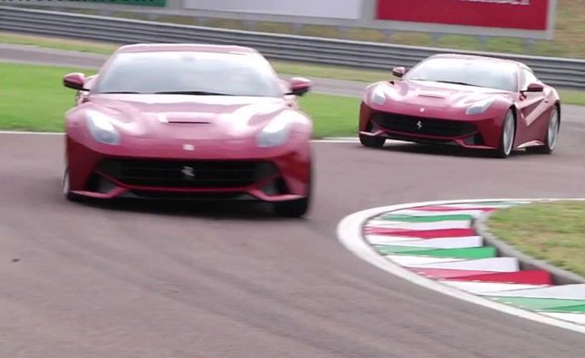 Ferrari F12 Berlinetta Piloted by Scuderia Drivers on Track