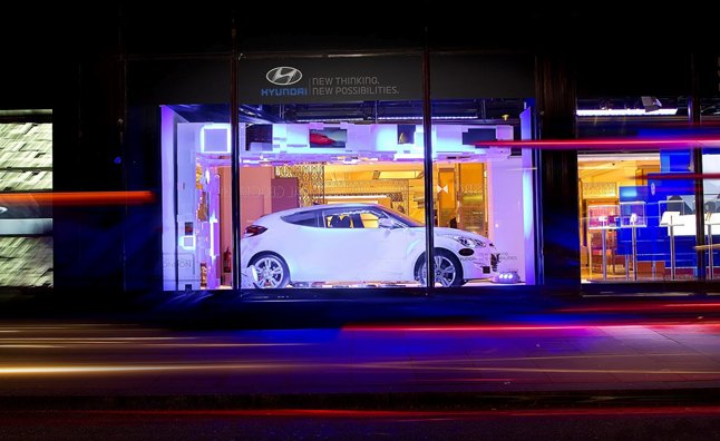 Hyundai Veloster Showcased at Harrods in London