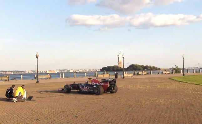 red bull f1 car plays the star spangled banner video
