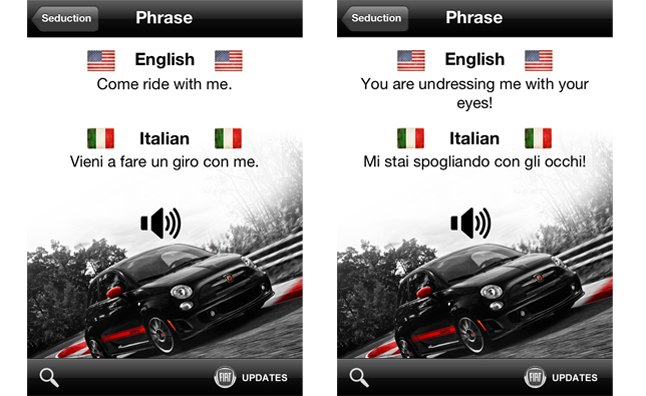Fiat Italian Translator App Has Sexy 'Abarth' Phrases