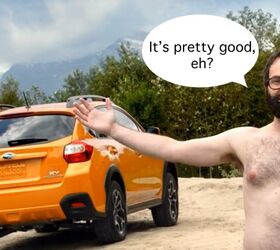 Naked Canadian Sells Subaru XV Crosstrek in the Forest