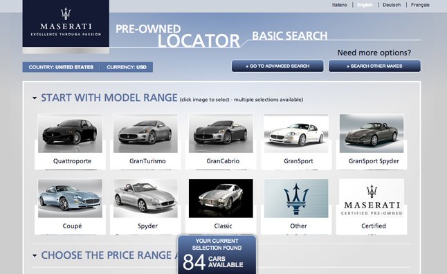 Maserati Global Pre-Owned Vehicle Locator Site Launches