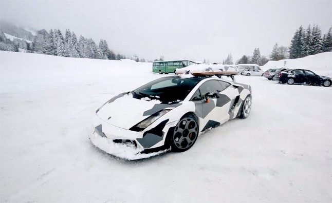 Jon Olsson's Lamborghini Gallardo Hits the Slopes