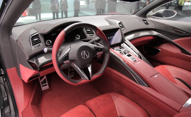 acura nsx interior revealed at 2013 detroit auto show