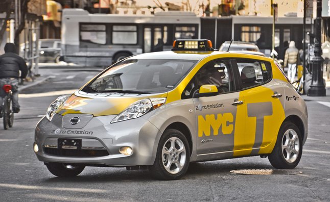 Nissan Leaf New York Taxis Celebrate Earth Day