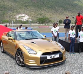 usain bolt gets a special gold 2014 nissan gt r in jamaica