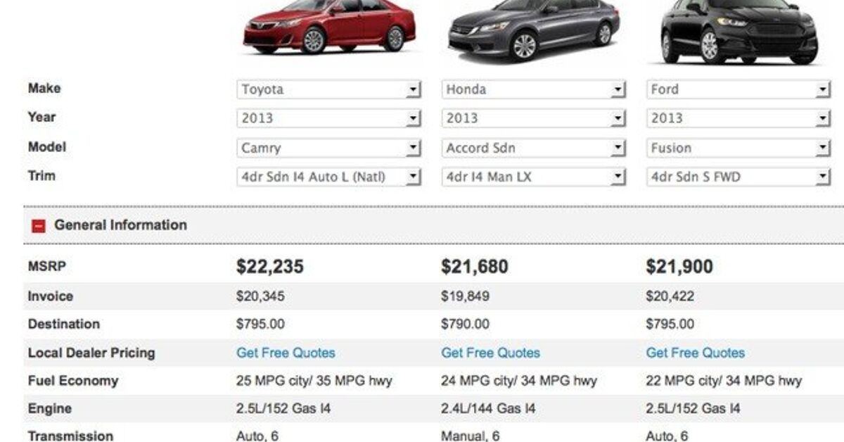 Compare Popular Cars Side-by-Side | AutoGuide.com